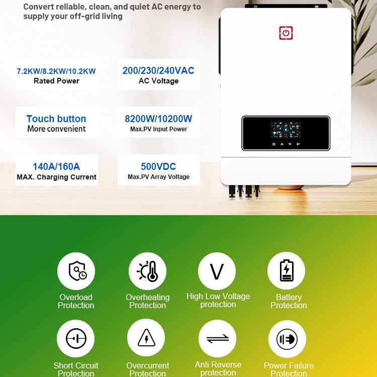 MAX-10.2KW wholesale hybrid grid MPPT dual PV dual output Inverter Hybrid inverter
