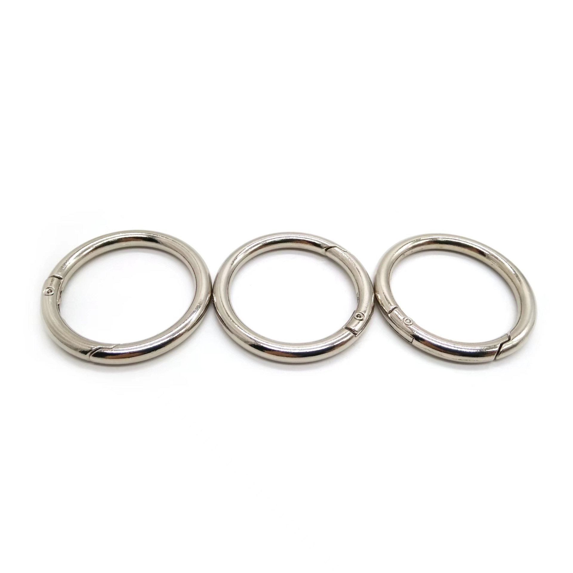 Zinc alloy open spring coil luggage hardware, pressable hook buckle hanging, galvanized and baked paint metal key buckle spring buckle Item Picture