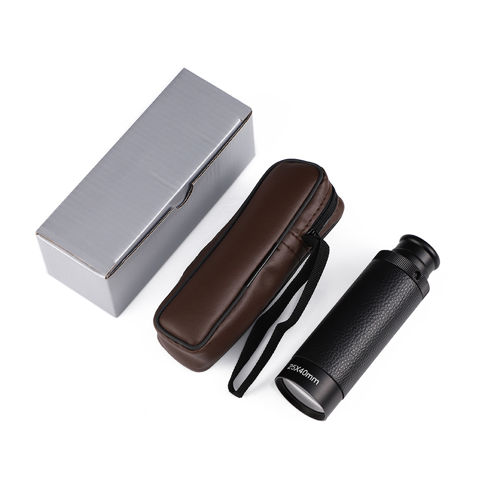 This 25X40 telescopic monocular is a high-definition, high-power portable telescope with an outdoor appearance