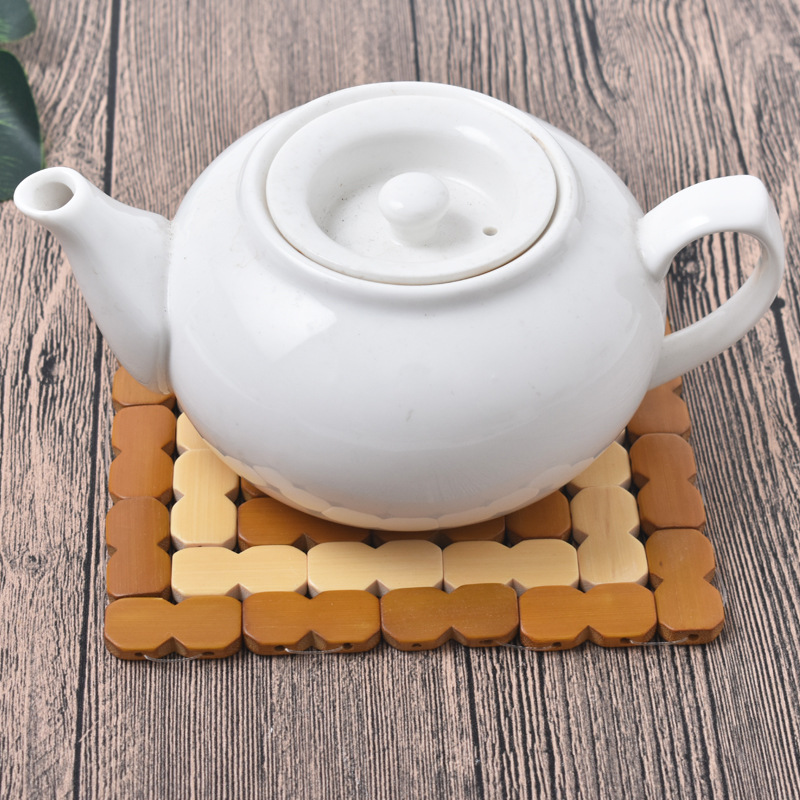 Cross-border delivery of bamboo table heat insulation pads, square square square anti-scald bowl pads, bowl pads, bamboo and wood coasters, kitchen pot pads Specification image