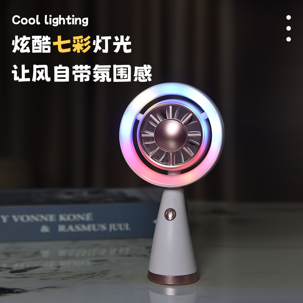 Summer new simple handheld small fan USB charging outdoor strong wind power fan gift wholesale customization logo Specification image