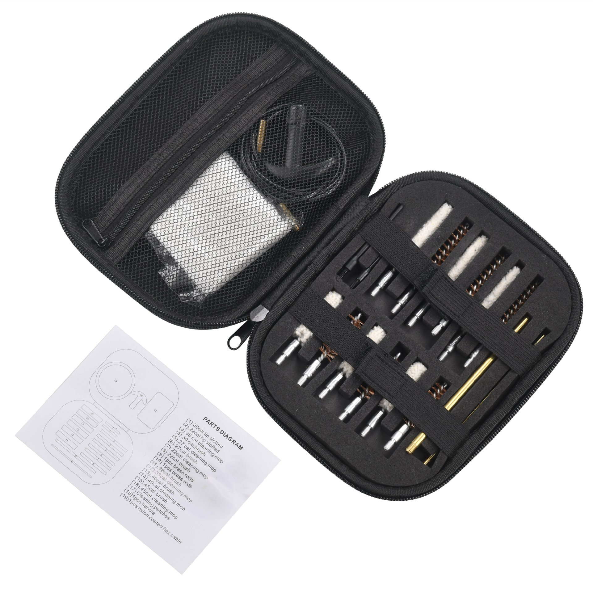 Jujian Cross-border Bestseller Gun Brush, Gun cleaning Tool 19 Pieces Pipe Unblocking Set, Gun cleaning and Maintenance Package, Gun barrel brush full figure