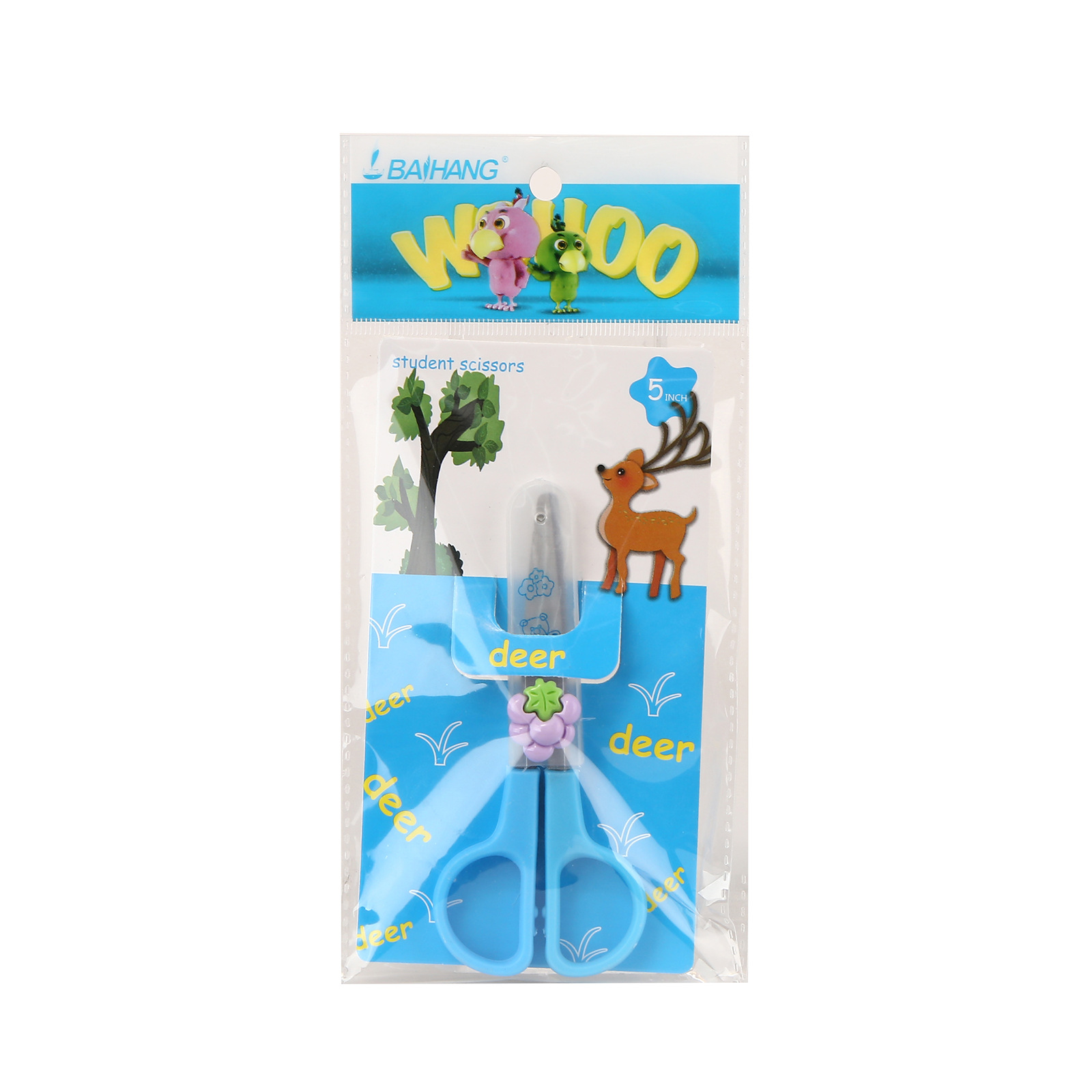 Children's safe fruit scissors, diy art paper-cutting knife, cute round head stainless steel with protective case scissors Application Scenario