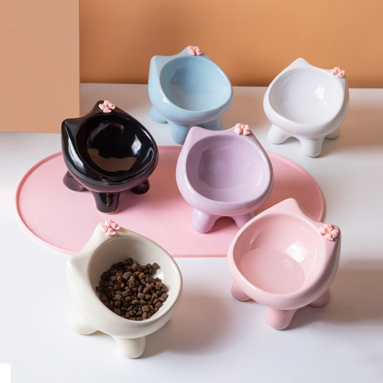 Super cute cat bowls, ceramic cat bowls, dog bowls, cat rice bowls, cat food bowls, cat basins, pet supplies details Picture