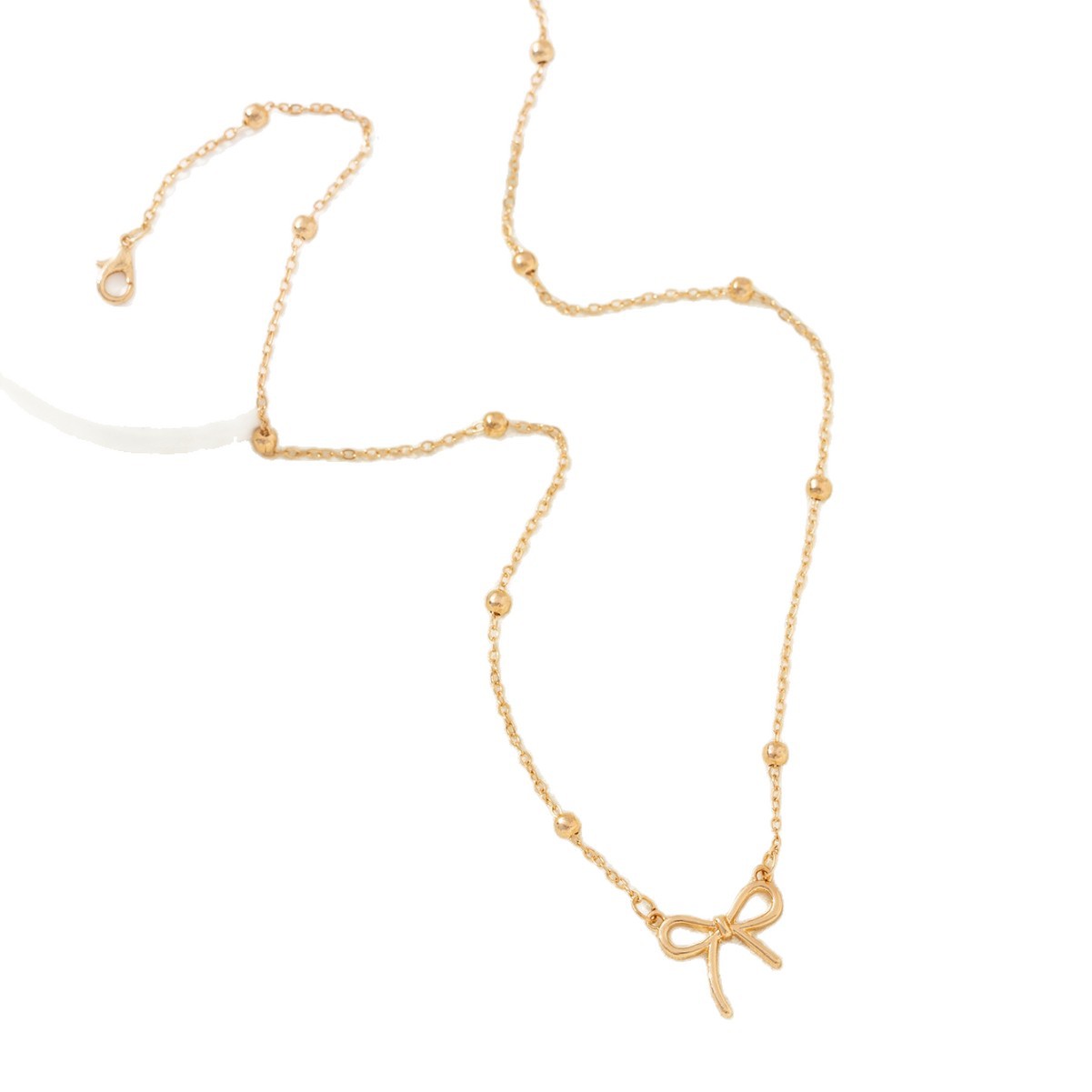 项链/不锈钢项链/首饰/珍珠项链/水钻瓜链项链白底实物图