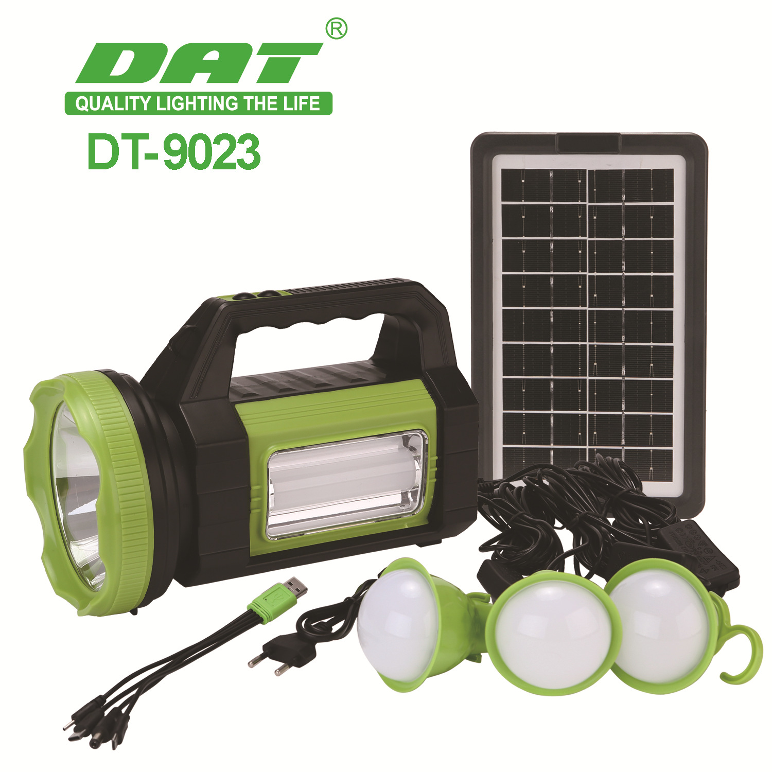 DT-9023太阳能照明小系统手提式50W户外照明LED可应急充电野营