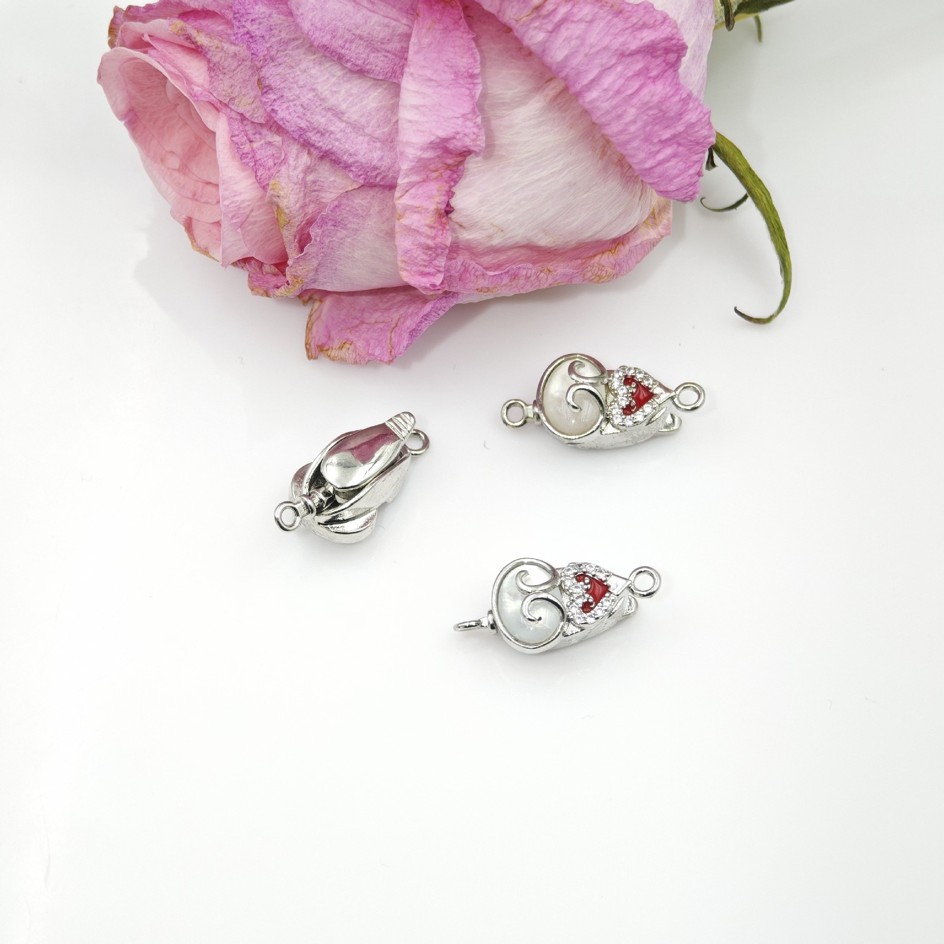 Pearl necklace, ingot clasp, fat shell gourd, oil-dripping diy accessory, handcrafted finish, connect bracelet, insert rod, press clasp details Picture