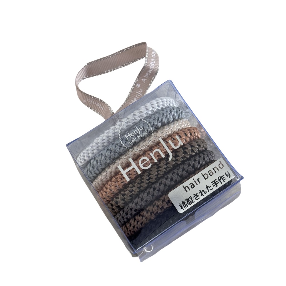 Box-packed basic braided rubber band, high elasticity and durability, thickened rubber band, basic hair rope, high ponytail hair rope, new daily style Item Picture