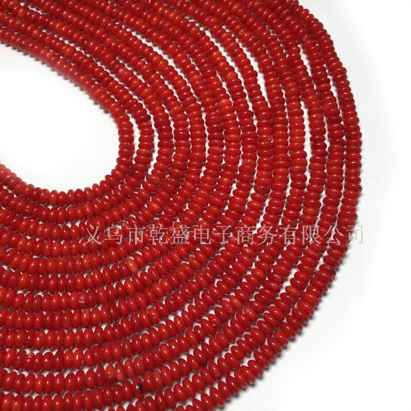 DIY jewelry accessories for optimizing coral red beaded semi-finished products, flat beads, loose beads and isolation beads bracelets Specification image