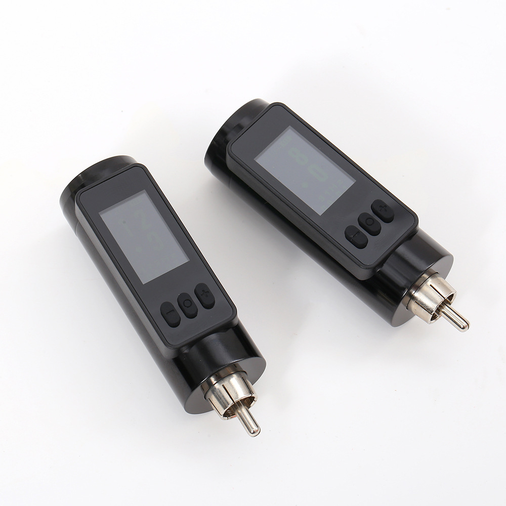 跨境新款LED纹身无线电源RCA接口纹身电源纹身机工具纹身笔一体针