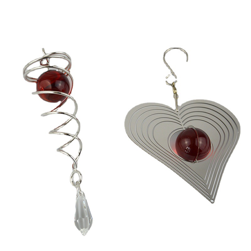 DIY动态风铃金属片立体风转装饰挂件 外贸工艺品 3D wind spinner白底实物图