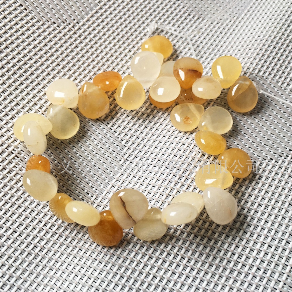 33 horizontal hole teardrop-shaped smooth semi-precious stone beads each, 20cm in length, loose beads, DIY jewelry semi-finished beads Item Picture