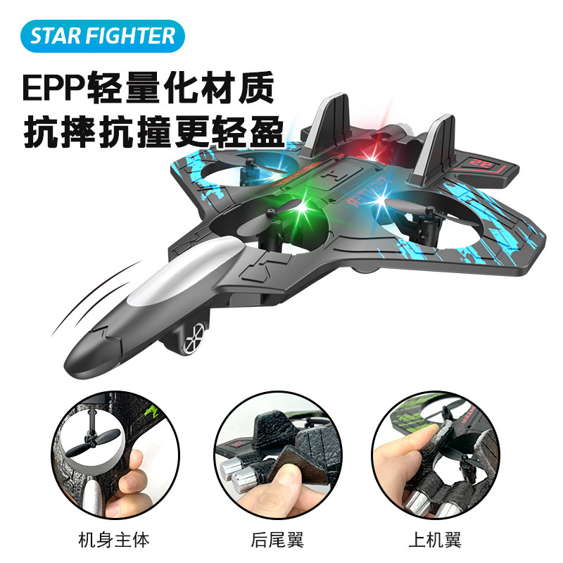 New cross-border remote-controlled aircraft, gravity sensing stunt foam aircraft, colorful lights, rechargeable and durable drone Item Picture