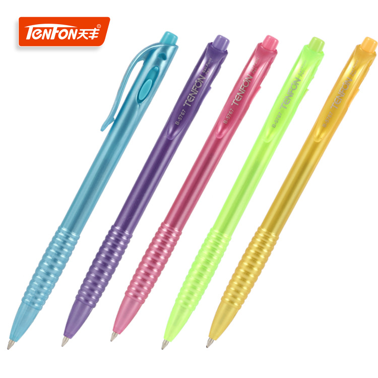 Pearlescent ballpoint pen TENFON Simple Jumping Advertising Pen 5767 fine ballpoint pen