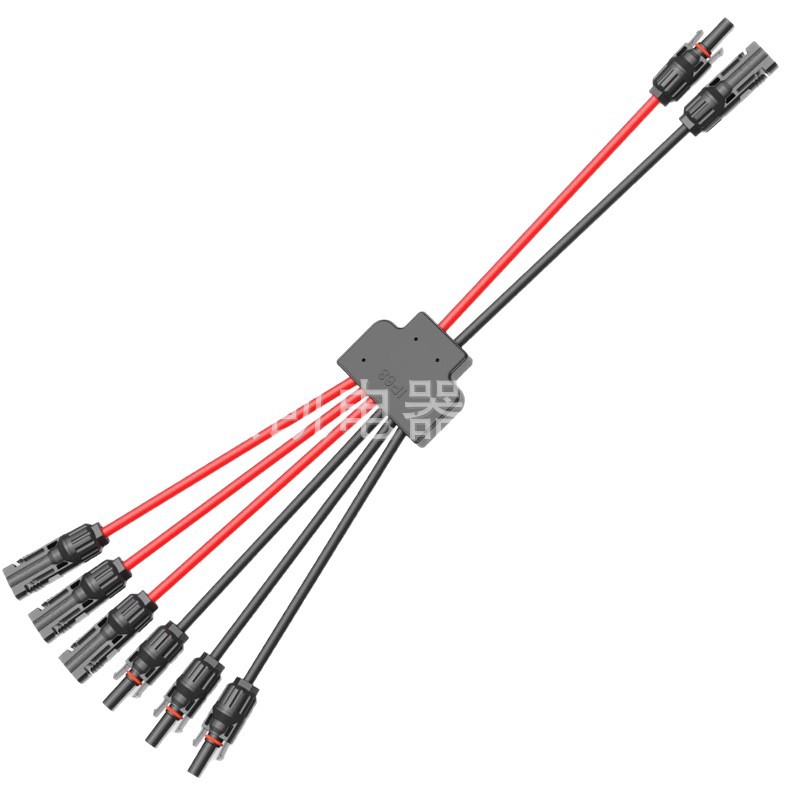MC4 connector Y-type three-way solar photovoltaic panel parallel waterproof 2-to-1 adapter red and black wire Y2 connector Item Picture