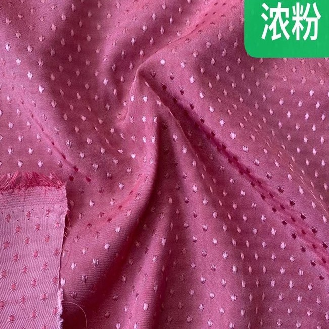 圆点提花布加捻白色柔软提花布洛丽塔公主裙面料彩色雪纺提花面料细节图