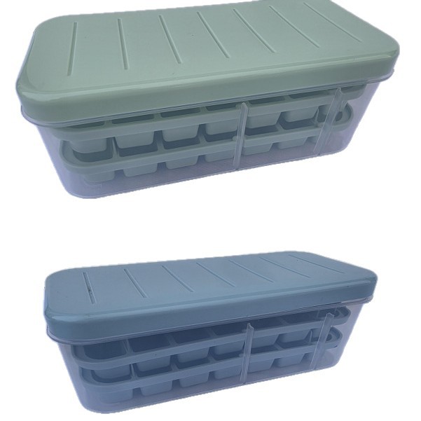 High-end food-grade ice cube tray, ice cube for freezing, household ice box with lid, ice storage box, push-type ice cube tray, portable Item Picture