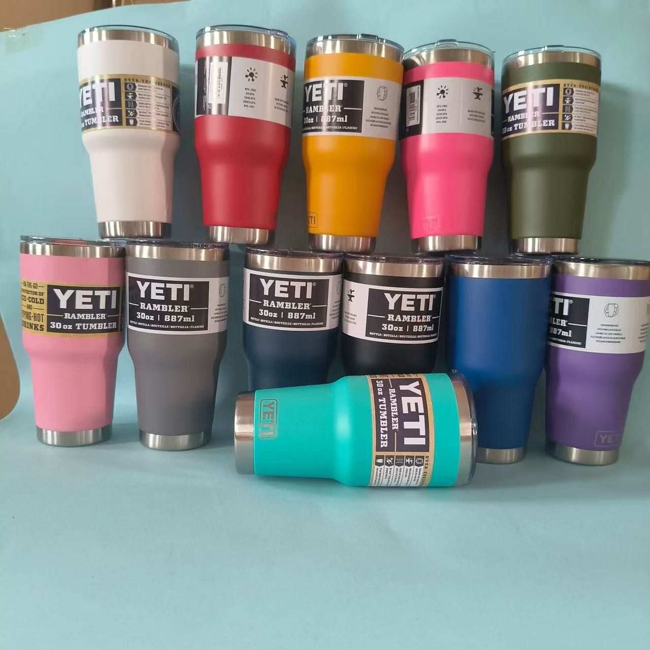 304 stainless steel insulated ice cup, 30oz large-capacity double-layer insulated cup, 20ozYETI car cup strap details Picture