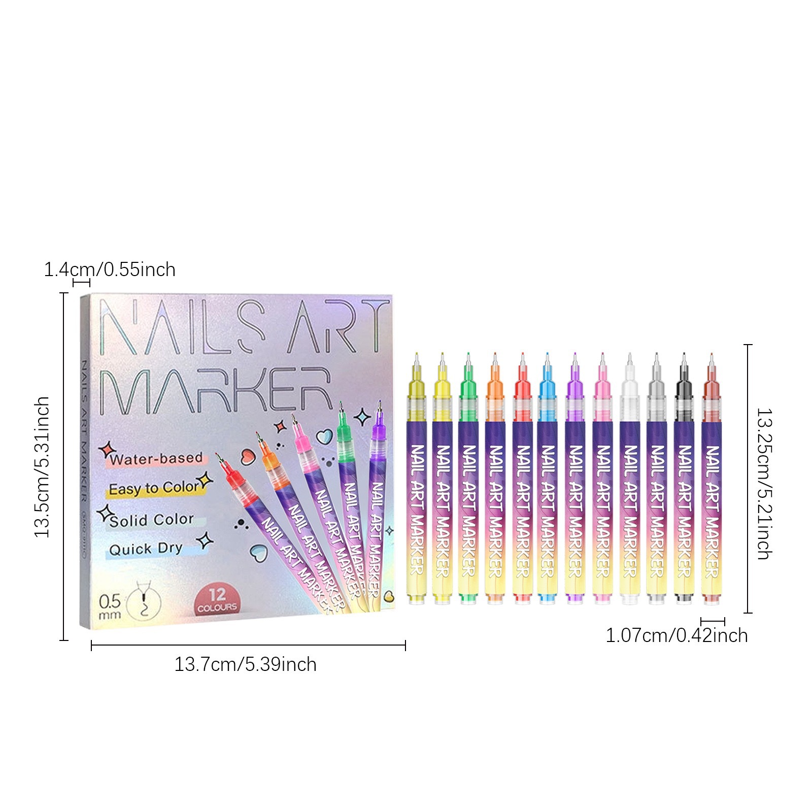 Cross-border DIY nail art painting pen is easy to use and convenient for DIY painting in various occasions. It is a multi-color nail art outlining and pulling pen Item Picture