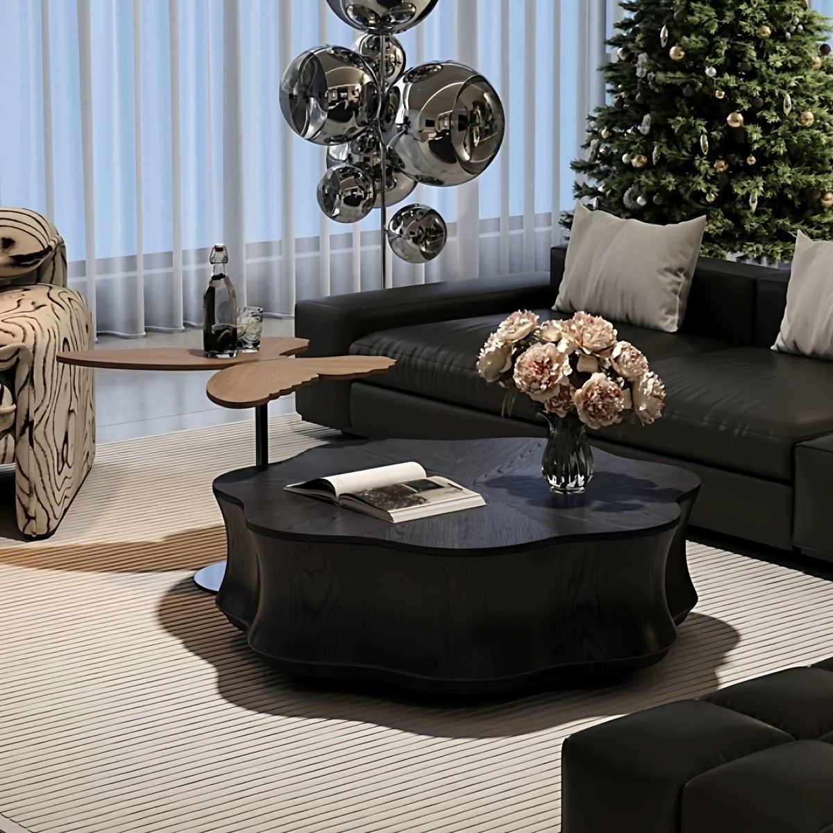 沙发+茶几+电视柜+角几实物图