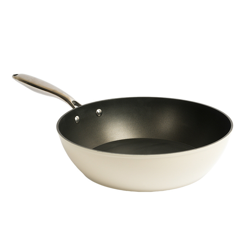 Factory wholesale tourmaline non-stick pans, titanium-containing woks, induction cookers, gas stoves, aluminum alloy lightweight flat pans Item Picture