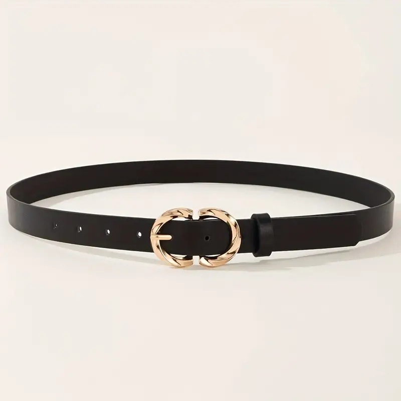 Cross-border best-selling women's belt with spiral alloy pin buckle, versatile belt, fashionable thin belt, supports label and consignment Specification image