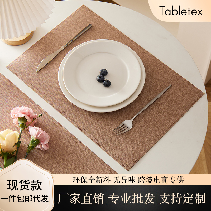 Tabletex venta caliente en stock tela de PVC patrón cosido de cuero ecológico mantel impermeable mantel de aceite mantel de cuenco mantel de taza