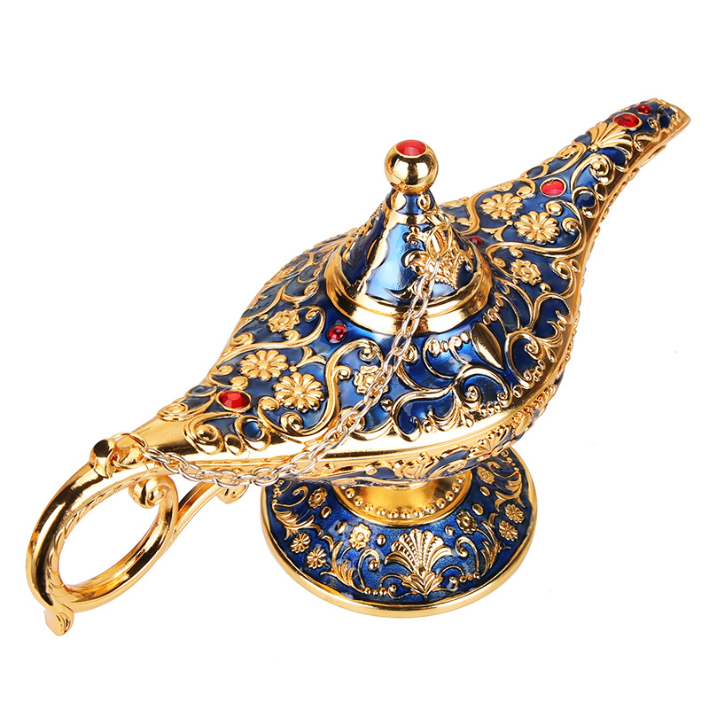 Aladdin's magic lamp tinware, retro European handicrafts, alloy Aladdin creative craft ornaments, Russian wishing lanterns Item Picture