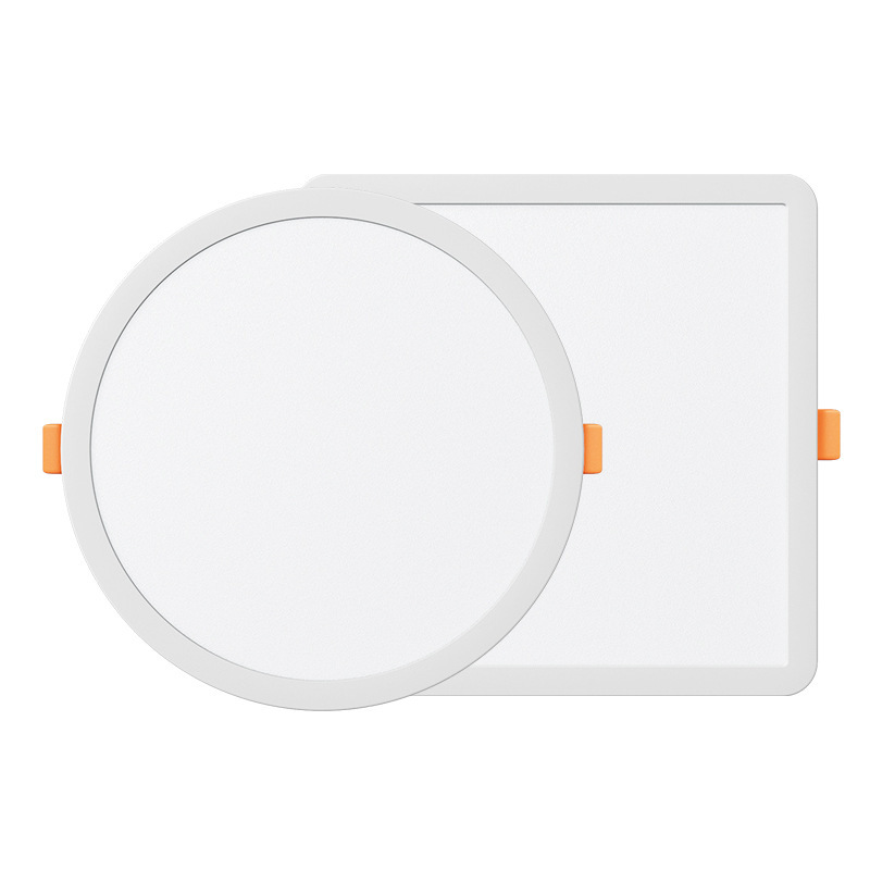 可调开孔嵌入式led超薄筒灯面板灯孔筒灯家用方圆形格栅洞灯自由白底实物图