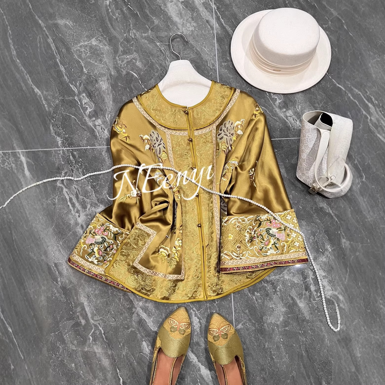 国潮深圳南油新中式国风重工刺绣外套女2026春季新款气质名媛唐装上衣