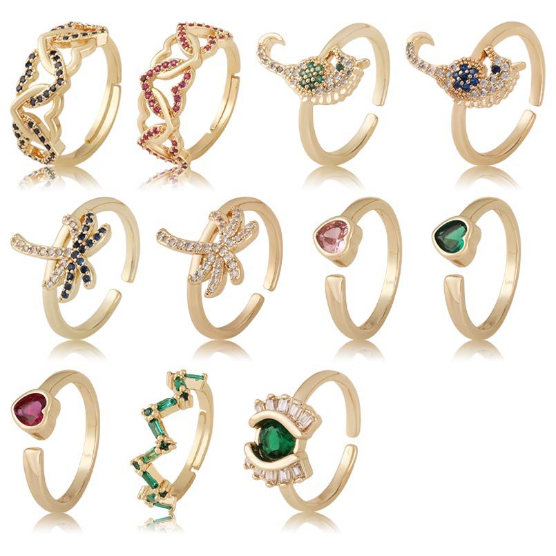 创意时尚小众新品热卖 沙滩系列椰树可调节开口戒指 厂家直销