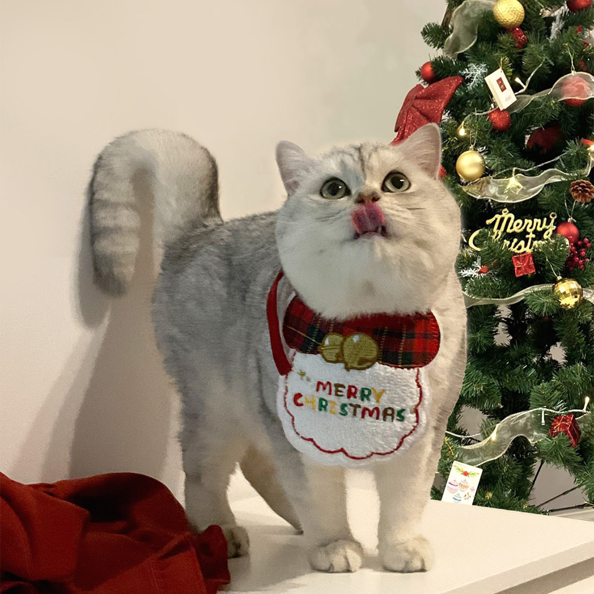 Original pet Christmas wipes, hats, Christmas accessories, universal Christmas bibs for cats and dogs wholesale details Picture