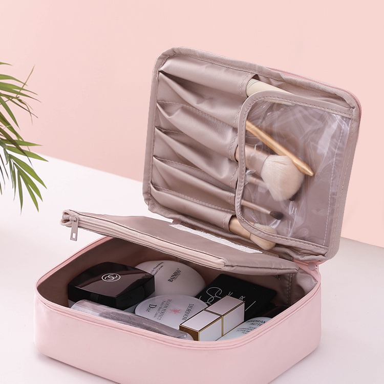 Wholesale of large-capacity, ins style, high appearance level, high-end feel, portable waterproof letter makeup bags for Internet celebrities