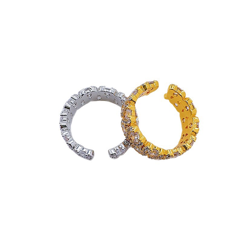 Niche diseño aperturas dedo índice anillo mujer minimalista personalidad anillo micro diamante zirconita martillo influencer en vivo accesorios Item Picture