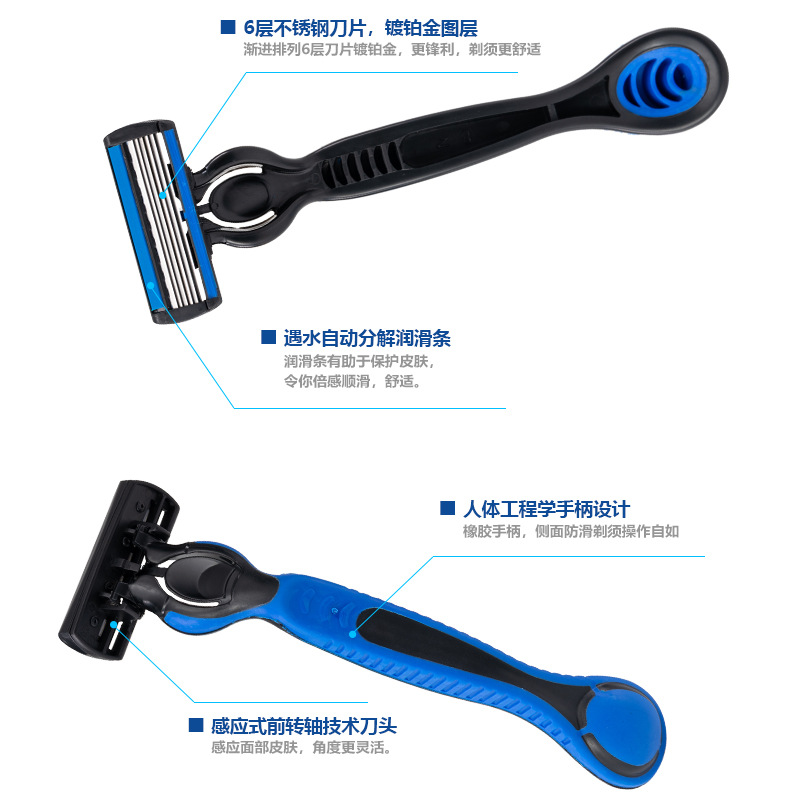 Cross-border new manual shaving knife Pearl Max Six-blade shaving head Men manual shaving knife Application Scenario