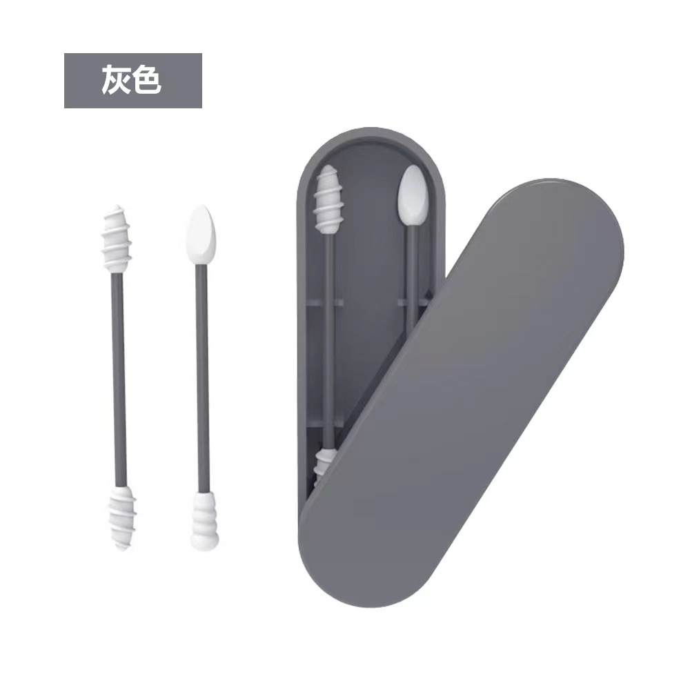 A brand-new Amazon bestseller, multi-functional silicone cotton swab, non-retractable green portable box containing iodophor alcohol disinfectant cotton pads Item Picture
