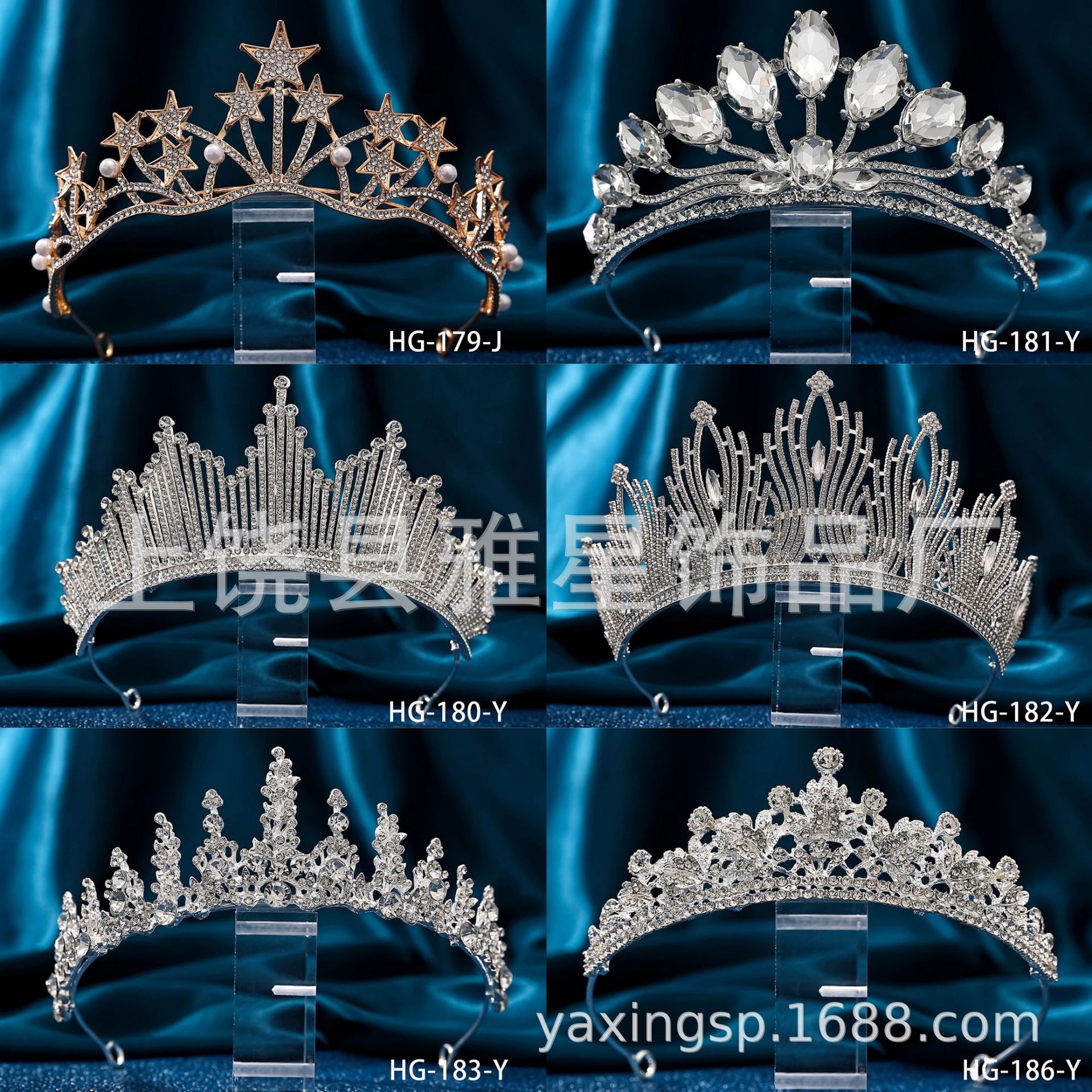 New diamond and silver princess headwear from Europe and America, grand and luxurious wedding dress, super glittering crystal bridal hairpin