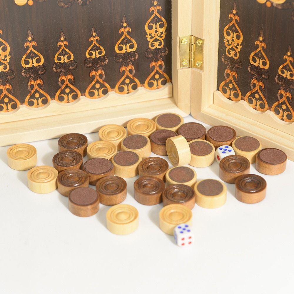 Backgammon, animal bear, board game, chess and card toys, entertainment party, multi-person wooden, foldable and portable, multiple sizes Specification image