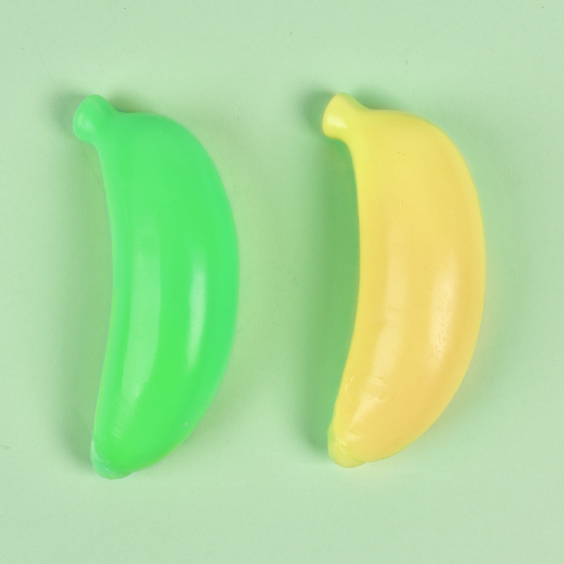 跨境创意变色香蕉捏捏乐温变仿真水果慢回弹流体球发泄球解压玩具产品图