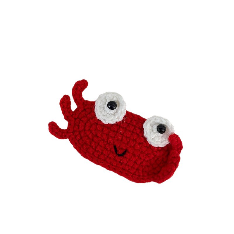 New Korean-style autumn and winter knitted handcrafted cartoon hair clips, children's cute side wavy bangs clips, and girls' bye-bye clips Item Picture