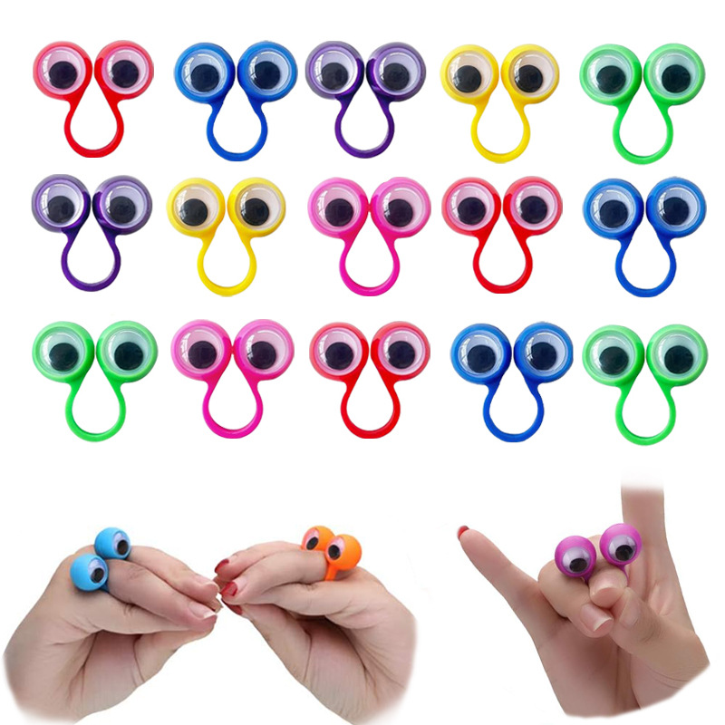 跨境热销手指活动眼睛戒指万圣节派对搞怪整人手指眼珠小玩具配件