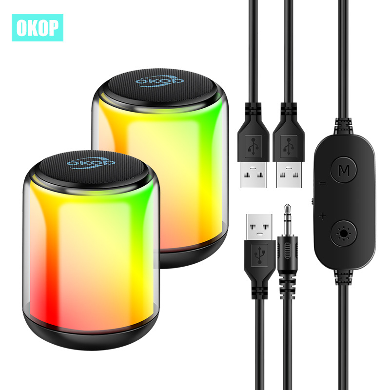 550 Bluetooth speaker RGB ambient Light Cross-border bestseller Computer pair low-latency subwoofer Desktop mini speaker Item Picture