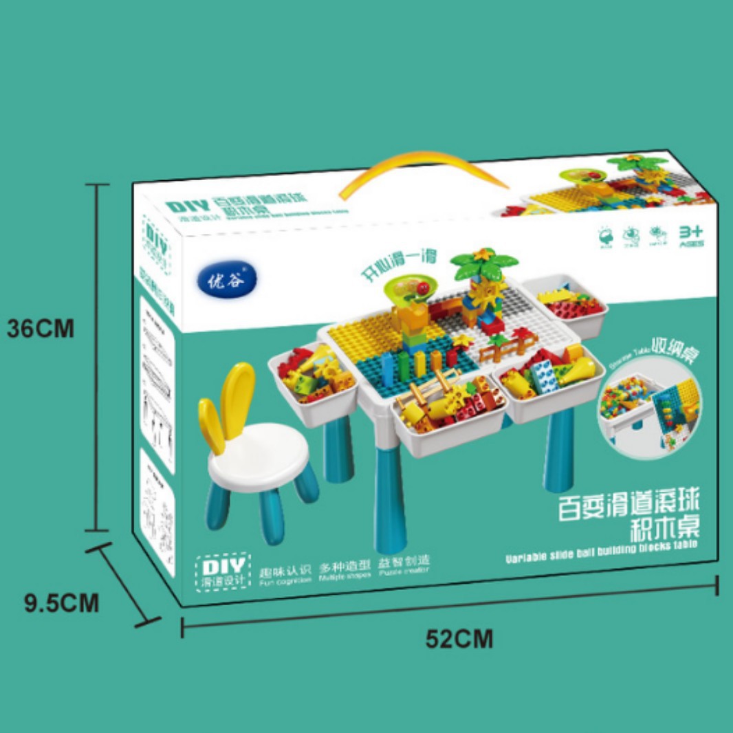 Children's large building block desks, study desks, multi-purpose assembly, educational toys, and gifts for boys and girls with large and small particles details Picture