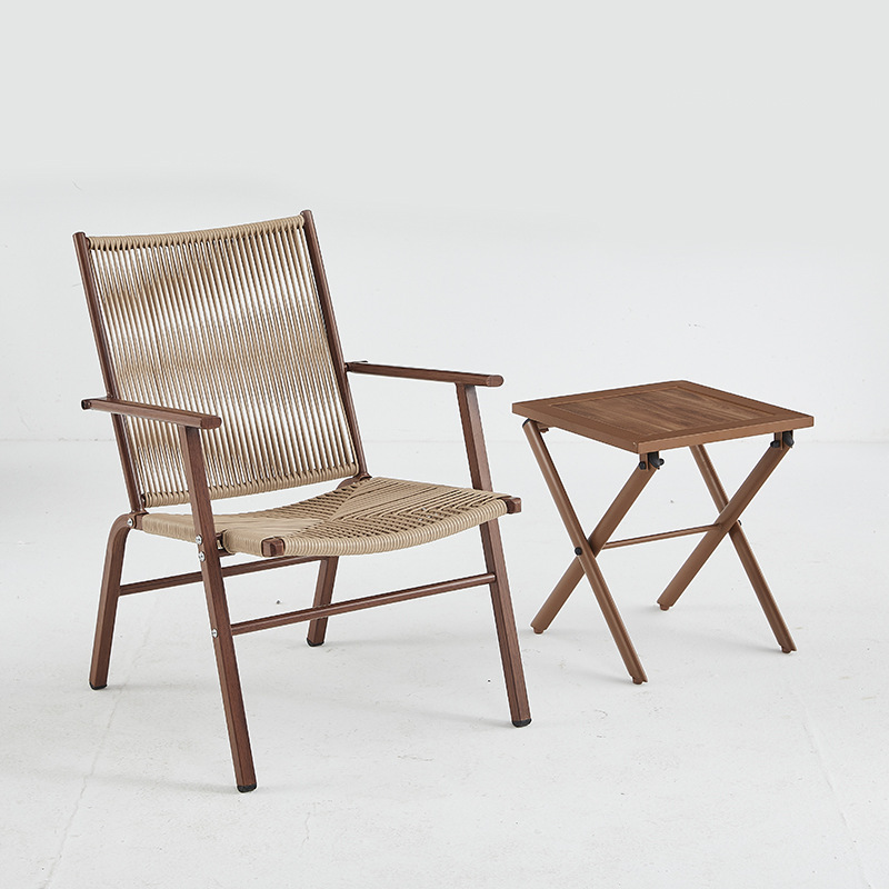 Wholesale courtyard and small garden ironwork rattan chairs, outdoor balcony leisure rattan chairs, three-piece sets, combination restaurant stall chairs, rattan chairs, garden tables Application Scenario