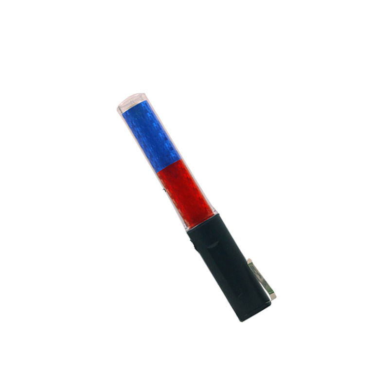 Factory direct sales of red and blue dual-color rechargeable battery traffic command sticks, multi-functional fluorescent sticks, LED command warning lights Item Picture