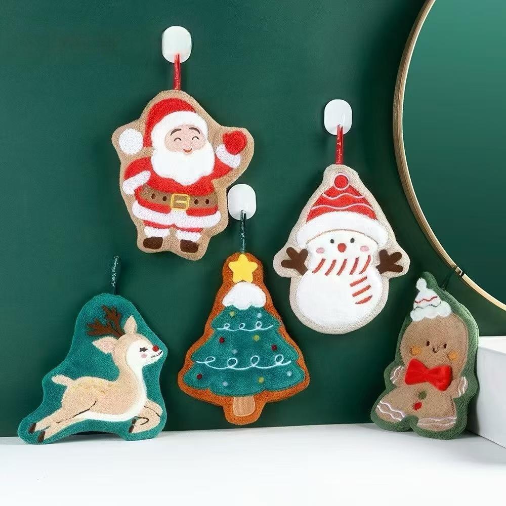 【圣诞挂巾集合】挂式可爱吸水加厚儿童擦手毛巾圣诞节新年礼物