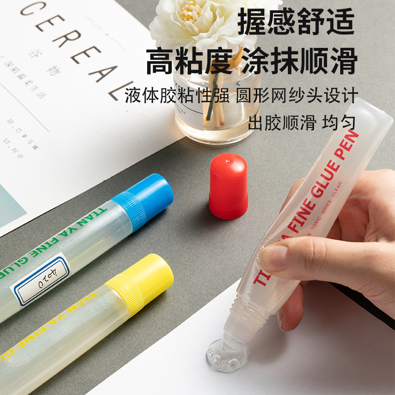 En stock forma de pluma cola líquida para niños mano libro dispensador pluma oficina redonda tipo esponja cabeza fabricante al por mayor Specification image
