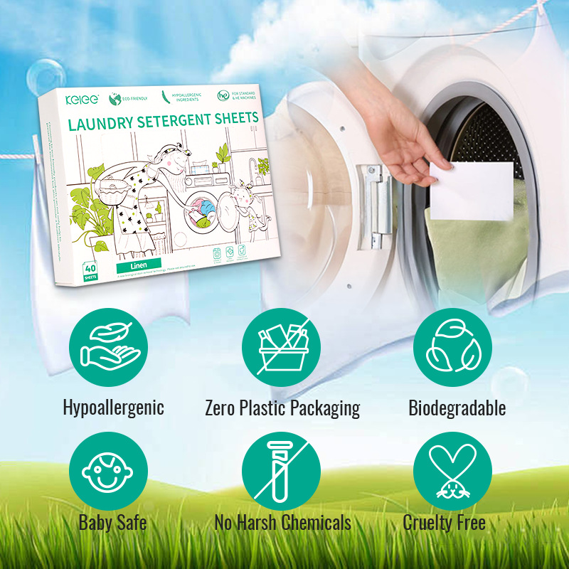 Ultra-concentrated laundry sheets, bubble wrap, portable with super strong decontamination ability, exclusively provided by the source factory for cross-border trade details Picture