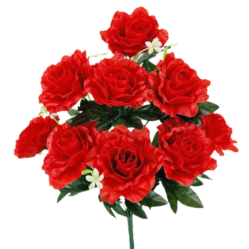 假花/仿真花DIY发饰配件/5朵塑膠花/仿真花/塑膠花白底实物图