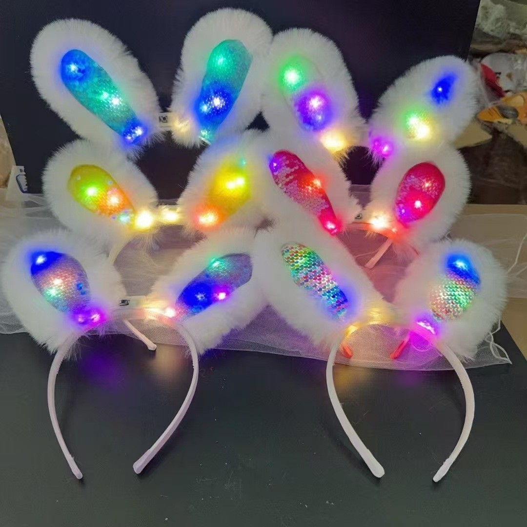 小孩发光玩具/发光头饰/跨年发箍发光/带灯花环/发光新年发箍细节图